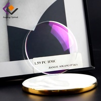 Lentes oftálmicas antirreflectantes 1,59 PC Material de lente de policarbonato de vidrio óptico de visión única para anteojos