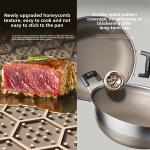 Chảo inox 304 KOBACH chống dính, chảo nấu ăn tổ ong, dụng cụ nhà bếp, nồi chống dính lớn - Product Image 4