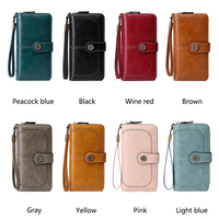 Dompet kulit PU wanita, kapasitas besar mewah Multi Organizer kartu kredit pemegang kartu kredit pemblokir RFID