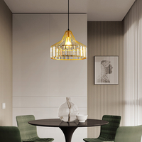 Lustre LED de luxe léger, hauteur réglable, en fer doré/noir, style postmoderne minimaliste japonais, pour chambre, restaurant, bar