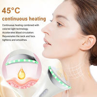 Masseur de cou portable avec chaleur, masseur rechargeable pour le visage et le cou avec vibration haute fréquence et base