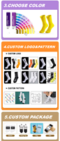 Chaussettes personnalisées en gros pour Noël, chaussettes en polyester tricotées respirantes à imprimé festif de Noël, chaussettes cadeaux de vacances