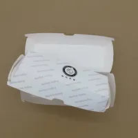 Boîtes en papier jetables universelles blanches, nouveau design, personnalisées pour hamburgers, poulet frit, ailes de poulet, résistantes à la graisse, pour pop-corn