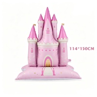 Nouveau design – Ballon en aluminium Château de rêve avec emballage en carton, Ballon en aluminium Ours mignon pour décorations de fête d'anniversaire d'enfants