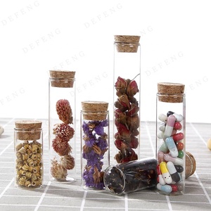 <span class=keywords><strong>Tube</strong></span> à <span class=keywords><strong>essai</strong></span> en verre Borosilicate Transparent à fond plat avec liège pour le stockage de bonbons en grains de café thé aux épices alimentaires - Product Image 3