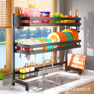 Estante de Almacenamiento para Fregadero de Cocina Jiangmen, Tamaño L, Escurridor de Platos Multiusos con Bandeja de Secado Rápido, Forma Cuadrada - Product Image 1