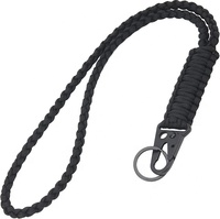 Cordon de cou en paracorde 550 tressé robuste pour la survie en extérieur, porte-clés en corde de parachute avec clip et anneau porte-clés