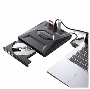 Unidad de Disco Óptico Externa Multifunción Todo en Uno, 7 en 1, USB Tipo C, USB 3.0, Conexión Rápida, Lector de Tarjetas CD/DVD/USB - Product Image 1
