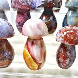 Venta al por Mayor de Piedras Curativas de Cristal de Jaspe Oceánico de Alta Calidad en Forma de Hongo Grande para Decoración del Hogar - Product Image 4