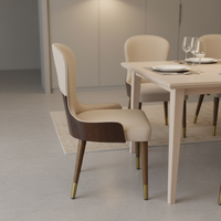 Ensemble de salle à manger convertible classique et contemporain, table et chaises en bois haut de gamme, blanc champagne, mobilier moderne et simple