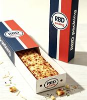 Boîte à pizza personnalisée avec impression de logo pour pizza longue, baguette, sandwich, pain, dessert, gâteau roulé et emballage alimentaire à emporter