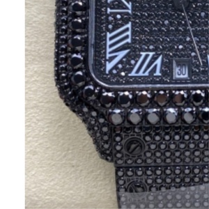 Montre mécanique carrée en obsidienne noire, élégante et luxueuse, montre calendrier étanche de haute qualité - Product Image 4