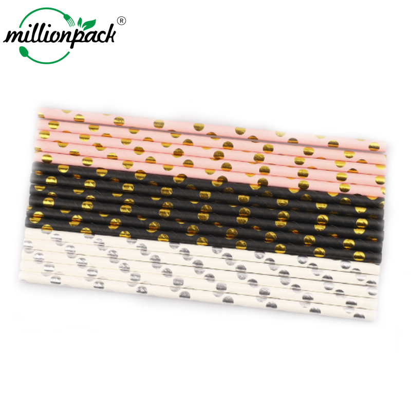 Biodegradable Food Grade Paper Drinking Straws Bulk Colored Disposable Eco Friendly Paper Straws for Party and Wedding Supplier