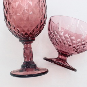 Copa de cristal de restaurante de lujo con diamantes translúcidos para estilo champán, juego de corte rosa, copa de vino de cristal bohemio blanco de 250ml - Product Image 6