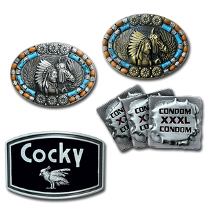 Elegante lujo moda hierro cuadrado Rodeo suave liberación rápida hombres cuero cinturón oro Led personalizado cinturón hebilla - Product Image 5