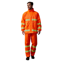 Combinaison imperméable réutilisable personnalisée haute visibilité réfléchissante écologique, pantalon et veste de pluie durables en tissu PVC polyester 150D pour la randonnée et les activités de plein air