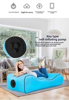 Chaise pliante gonflable automatique moderne, activation en un clic, housse amovible, siège de camping portable pour l'extérieur