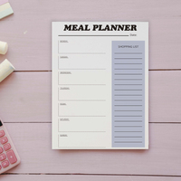 Logotipo personalizado Plan diario Lista de compras Bloc de notas de impresión Lista de tareas planificador de comidas Bloc de notas arrancables