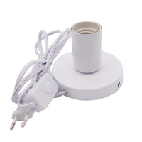 Douille de lampe en fer à vis E27 standard UE/US avec cordon et prise pour éclairage décoratif vertical de petite table et de chevet