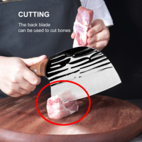 QXF Full Tang couteau de cuisine serbe fait à la main Chef couteau d'abattoir forgé manche en bois de santal couteau de boucher