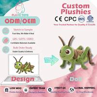 Grasshopper en peluche TPU écologique personnalisé, fabriqué à partir de matériaux recyclés pour l'éducation à la nature, certifié GRS