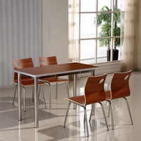 Personnel Cantine Restaurant Meubles En Acier Inoxydable HPL café café fasd nourriture restaurant table Et Chaises Ensemble