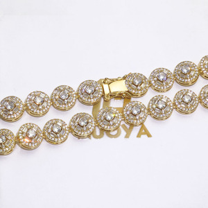 Pulsera de Cadena Cubana con Diamantes Redondos, Estilo Europeo y Americano, Versátil, para Hombres y Mujeres, Estilo Urbano - Product Image 6