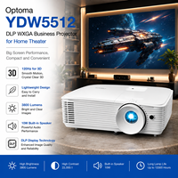 Projecteur professionnel Optoma YDW5512 DLP 720P pour la vision de films, 3800 lumens, compatible 3D et durée de vie de la lampe de 12 000 heures