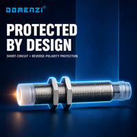 Sensor Proximitas Induktif Anti Magnetik Domenzi M12 4mm Flush Mount PNP Output Normal Terbuka untuk Otomatisasi Otomotif