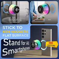 Altavoz Magnético con Espectáculo de Luces RGB, Altavoz BT Portátil con Soporte para Teléfono, Mini Altavoz Inalámbrico para el Hogar, Oficina y Escritorio