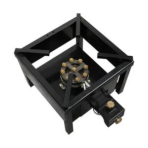 Lyroe黑色方形钢商用厨房燃气灶铸铁燃气灶
