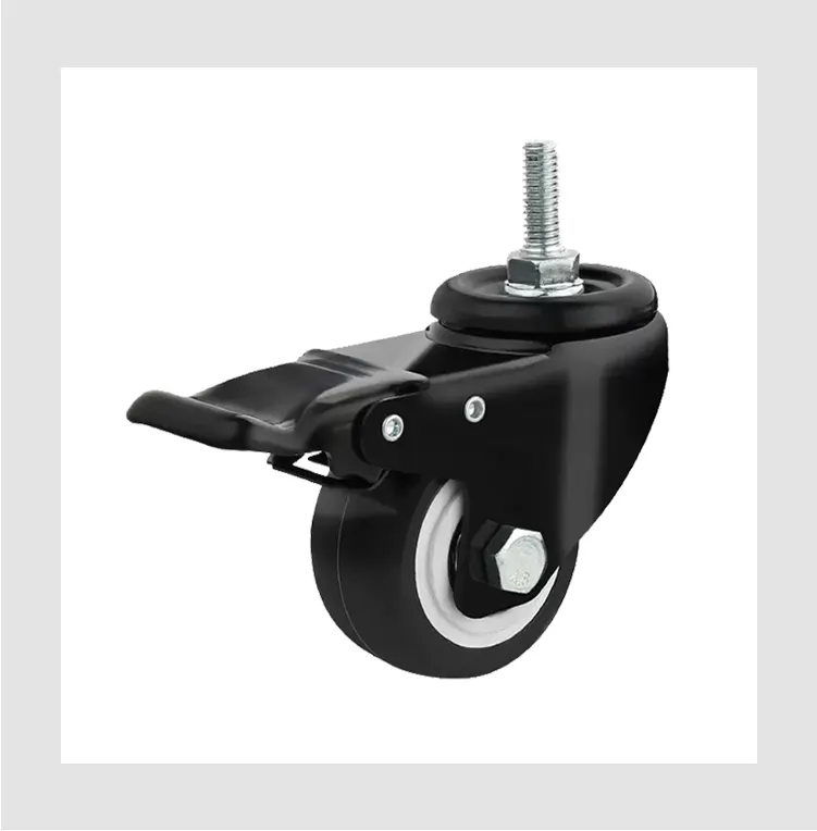 2in/50mm PU/PVC הליכי גזע גלגלית גלגל עם בלם עבור רהיטים/מדף/מדף קטן גלגלים עבור עגלות