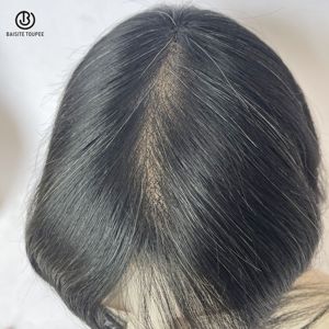 En stock grossiste suisse HD Lace Base système de remplacement postiches 80% moins de densité vrais cheveux humains naturels perruques pour hommes Toupet - Product Image 6