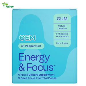 Goma de Mascar Energética Funcional Personalizada al por Mayor, Goma de Mascar para Energía y Concentración con Vitamina B6 <span class=keywords><strong>B12</strong></span>, Goma de Mascar Refrescante de Menta sin Azúcar, ODM - Product Image 1