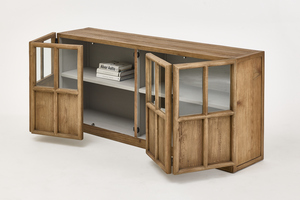 <span class=keywords><strong>Mobile</strong></span> in Legno Massello Scuro Stile Country Francese, Design Vintage con Ante in Vetro, Arredamento per Soggiorno in Legno Massello Recuperato - Product Image 6
