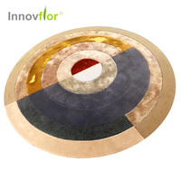 Tapis matelassé à la main de style européen, accessoire de salon, forme ronde, luxueux