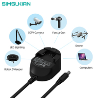 Adaptateur secteur AC/DC Simsukian 12 volts 1,5 ampère 18 watts, mini onduleur 12V 1,5A adaptateur secteur DC 5,5 mm x 2,1 mm