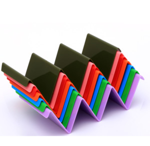 Amazon cheap hot 6 pack Taco plate Colorful Plastic Taco Holder set Dishwasher and Microwave oven