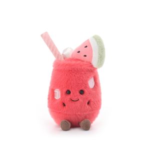 Peluche a Forma di Succo di Anguria da 17cm, Simpatico Giocattolo Imbottito a Forma di Bevanda per Animali Domestici - Product Image 1