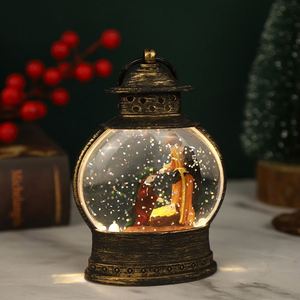 Luz Nocturna LED Ovalada de Plástico con Inyección de Agua, Funciona con Pilas, Decoración Navideña para el Hogar, Regalo Creativo, Directo de Fábrica - Product Image 4