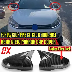Par de Cubiertas para Espejos Retrovisores Laterales de Coche, Carcasas para Espejos Retrovisores para VW Volkswagen Golf MK6 GTI GTD R 2009-2013 - Product Image 1