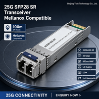 Modul Transceiver Optik Pusat Data 10Gtek 25G SFP28 SR 850nm MMF Multimode LC 100m Kompatibel Mellanox MMA2P00-AS Baru