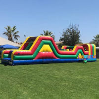 Parcours d'obstacles gonflable pour enfants et adultes, château gonflable avec toboggan