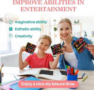 Cartes de vœux en papier <span class=keywords><strong>à</strong></span> gratter arc-en-ciel, estampage <span class=keywords><strong>à</strong></span> chaud - Mini-notes pour <span class=keywords><strong>anniversaire</strong></span>, Noël, classe, Saint-Valentin, cadeaux de fête - Product Image 5