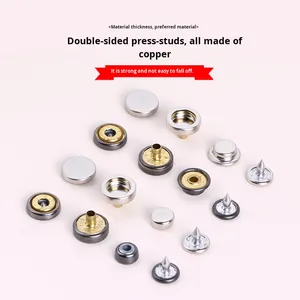 <strong>Double</strong>-sided <strong>button</strong> down jacket, high-end metal buckle leather jacket, invisible <strong>button</strong> - Product Image 5