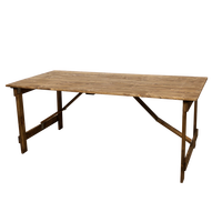 Table de ferme pliante à motif chevron pour événements de mariage, table de banquet rustique en bois pour locations de fêtes en plein air