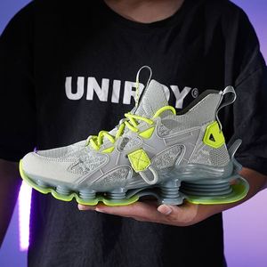 รองเท้ากีฬาผู้ชายสำหรับฤดูใบไม้ผลิและฤดูใบไม้ร่วง น้ำหนักเบา ระบายอากาศได้ดี พื้นรองเท้า EVA ช่วยลดแรงกระแทก พื้นรองเท้าด้านนอกทำจากยางกันลื่น - Product Image 3