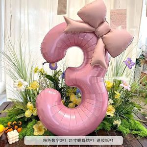 Balloon chụp ảnh Balloon số màu hồng với Balloon chụp ảnh Balloon trang trí sinh nhật đạo cụ Trang trí nền tiệc - Product Image 1