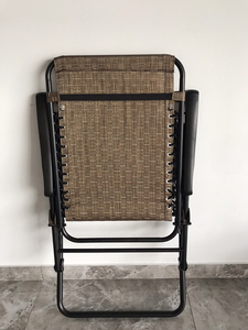 Mecedora plegable de metal de gravedad cero para acampada con almohada y reposabrazos para playa al aire libre junto a la piscina patio jardín interior - Product Image 3