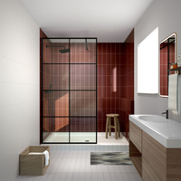 Panneau d'écran de douche de plain-pied en verre facile à nettoyer de 8mm sans cadre de Wetroom